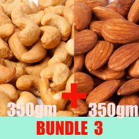[BUNDLE DEAL] 350g Salted Almond Nuts + 350g Roasted Cashew Nuts